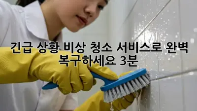 🚨 긴급 상황! 비상 청소 서비스로 완벽 복구하세요 (3분) 🧹